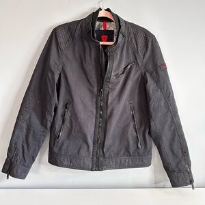 STRELLSON Jacket Black Made In Switzerland Size S GUC L/S Biker Style